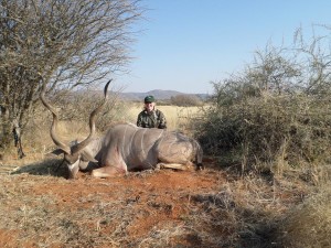 Schultheis posing with her Kudu